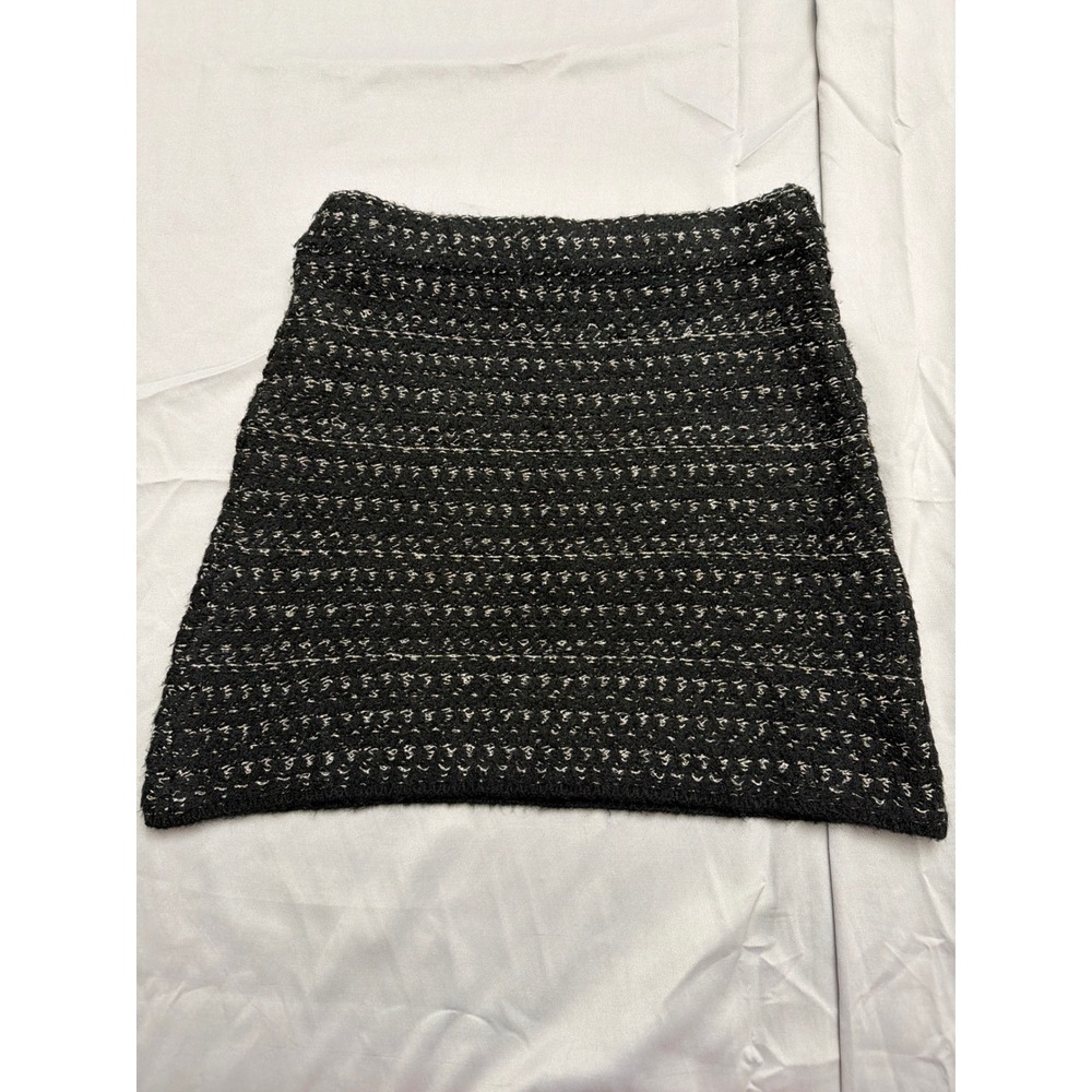 Lush Black Textured Knit Mini Skirt LS30937-003 Size M NWT